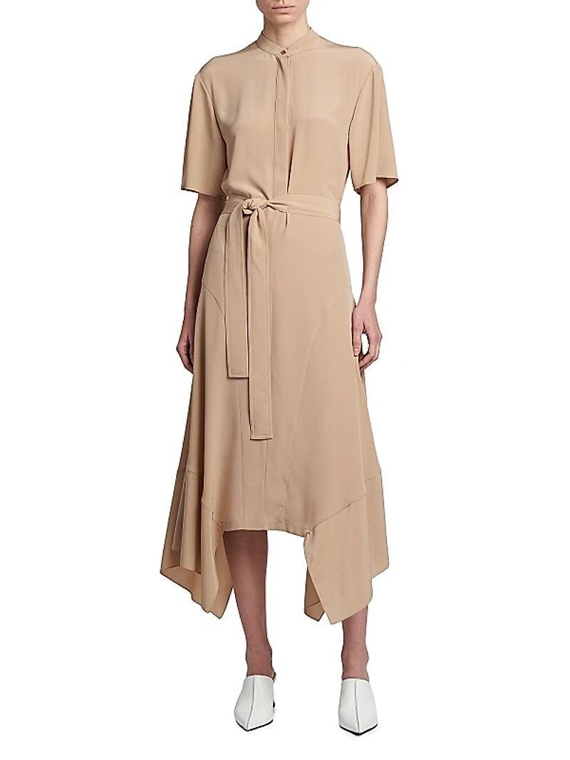 Belted Silk Shirtdress
