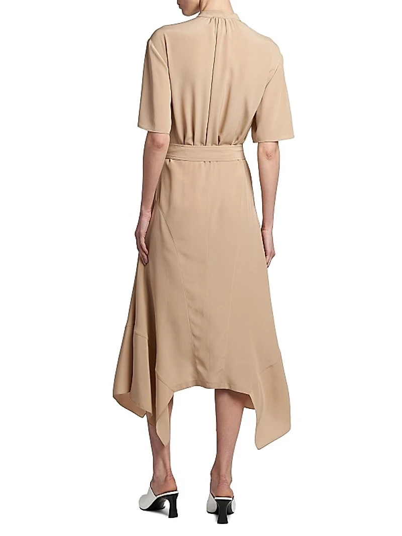 Belted Silk Shirtdress