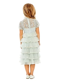 Little Girl's & Girl's High-Neck Embroidered Mini Dress