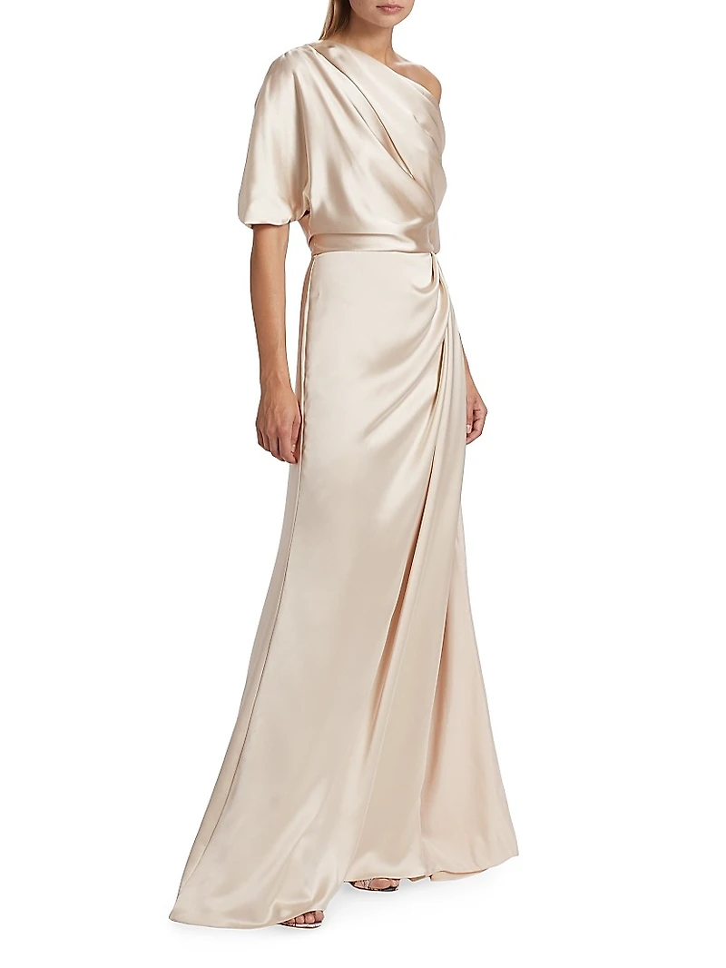 Draped Off-The-Shoulder Gown