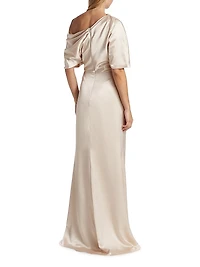 Draped Off-The-Shoulder Gown