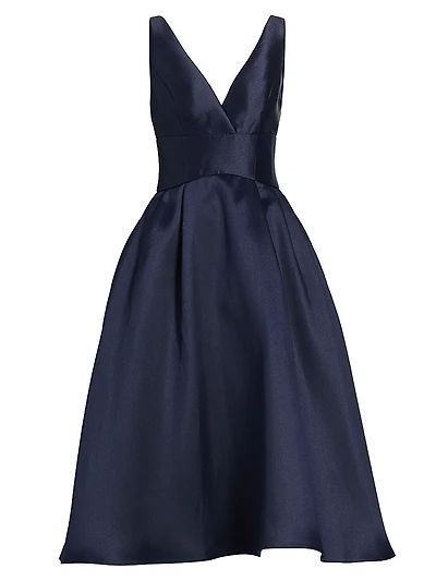 Flared Mikado Midi-Dress