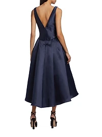 Flared Mikado Midi-Dress