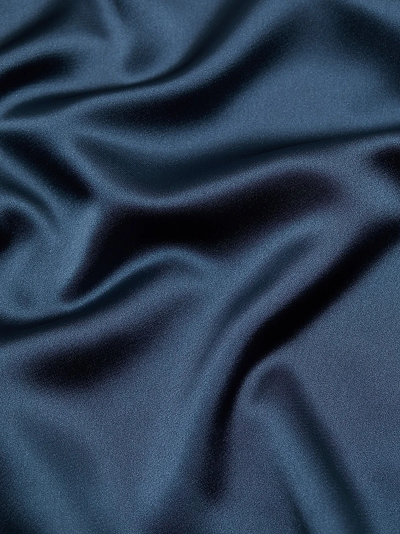One-Shoulder Draped Satin Gown