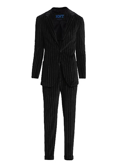 Pinstriped Cotton Velvet Two-Button