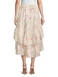 Printed High-Low Skirt