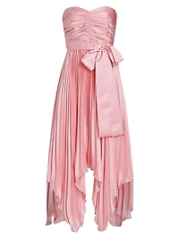 Khloe Strapless Charmeuse Midi-Dress