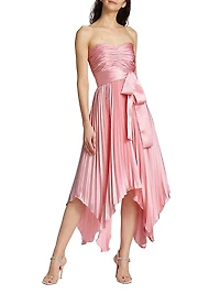 Khloe Strapless Charmeuse Midi-Dress