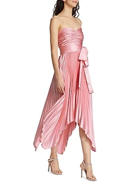 Khloe Strapless Charmeuse Midi-Dress