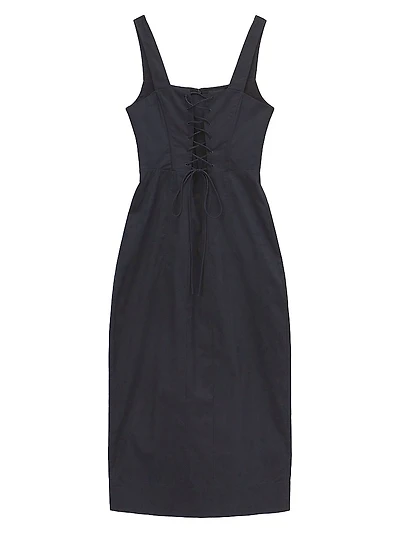 Sutton Lace-Up Midi-Dress