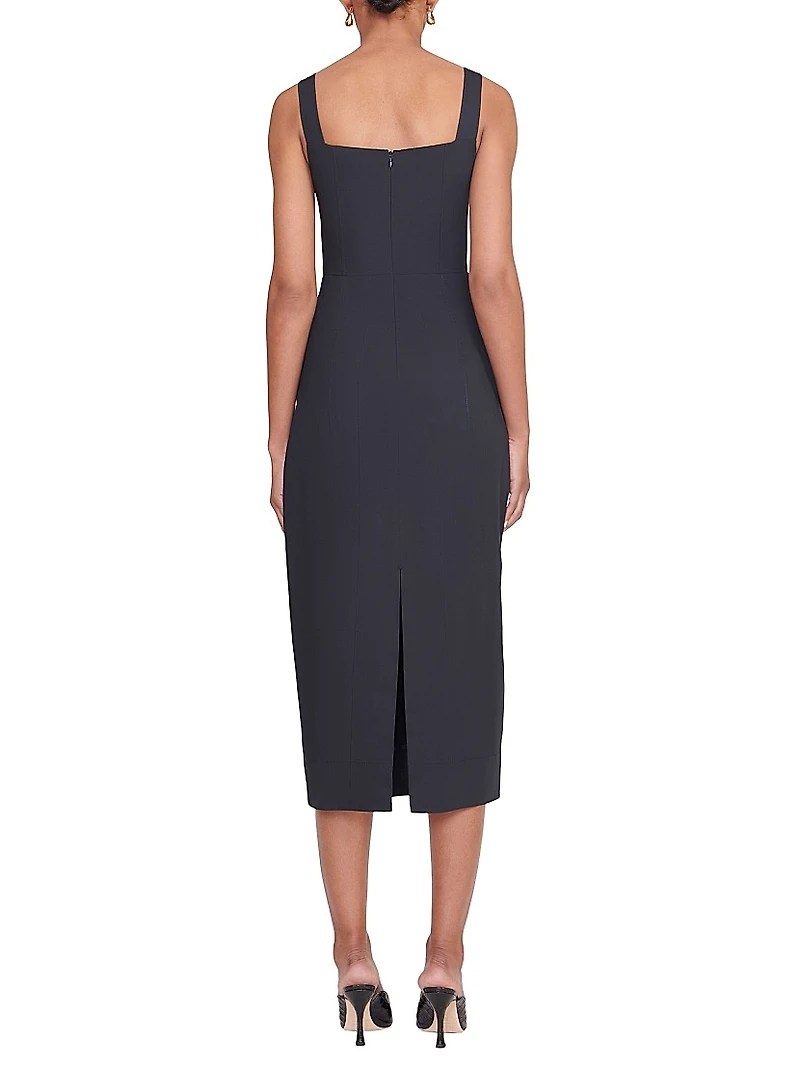 Sutton Lace-Up Midi-Dress