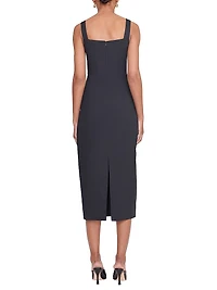 Sutton Lace-Up Midi-Dress