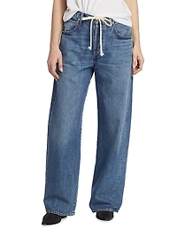 Brynn Drawstring Wide-Leg Jeans