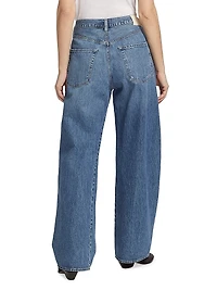 Brynn Drawstring Wide-Leg Jeans