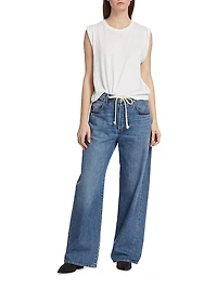Brynn Drawstring Wide-Leg Jeans
