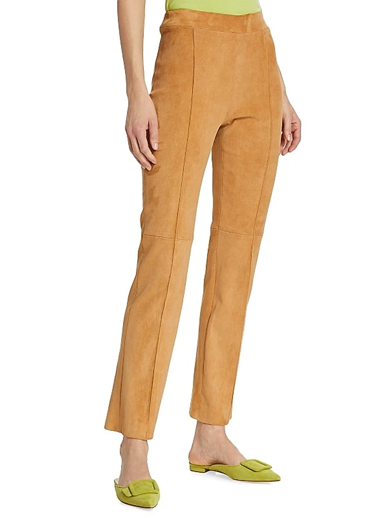Suede Stovepipe Pants