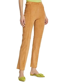 Suede Stovepipe Pants