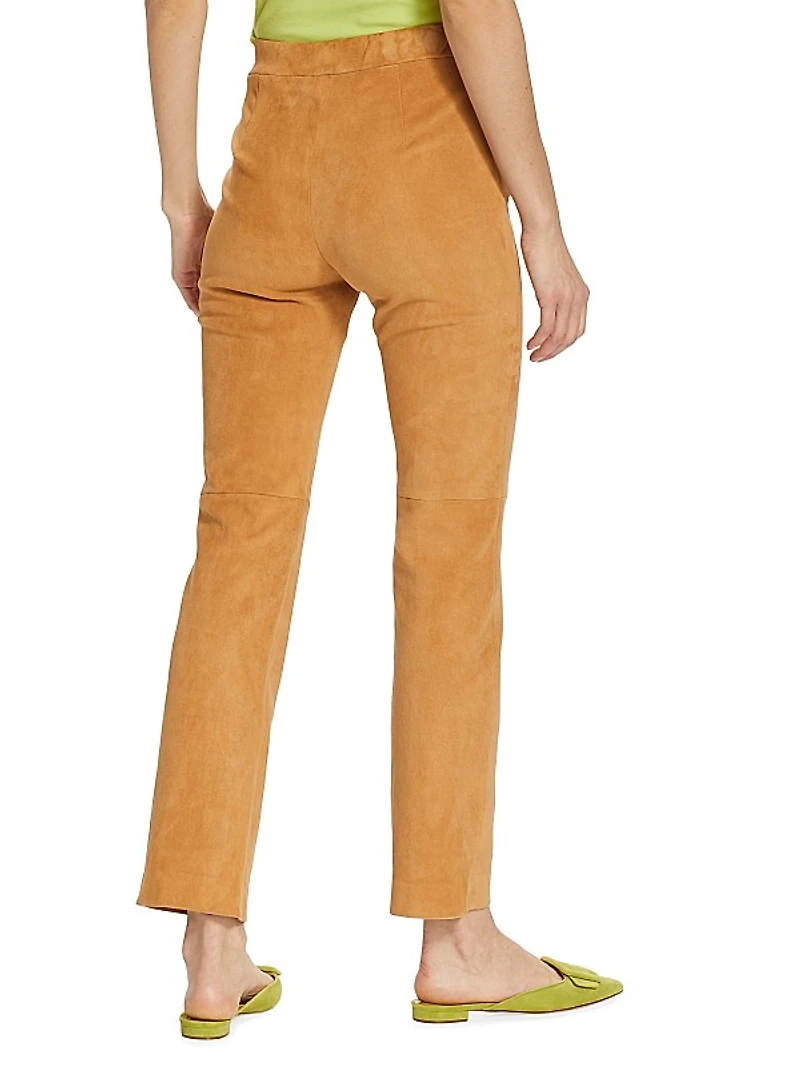 Suede Stovepipe Pants