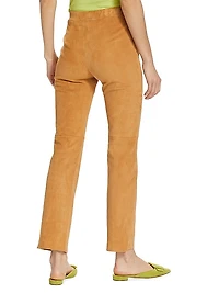Suede Stovepipe Pants