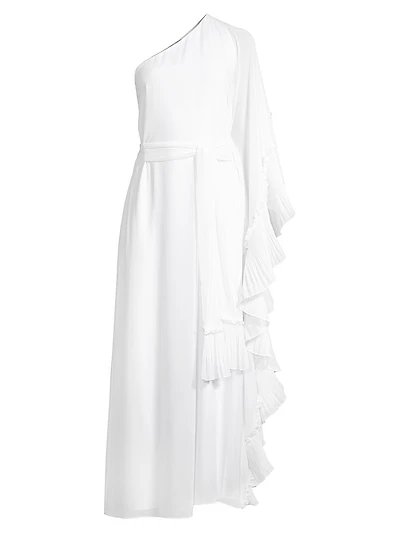 Laura One-Shoulder Ruffled Maxi Dress