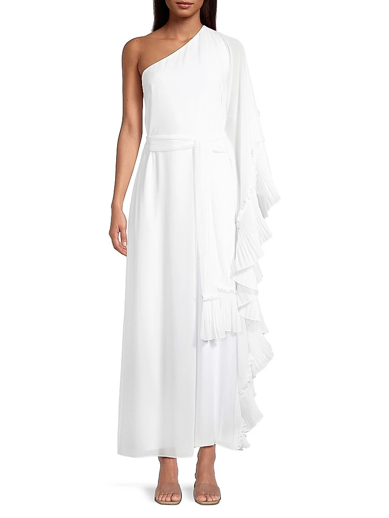 Laura One-Shoulder Ruffled Maxi Dress