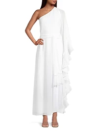 Laura One-Shoulder Ruffled Maxi Dress