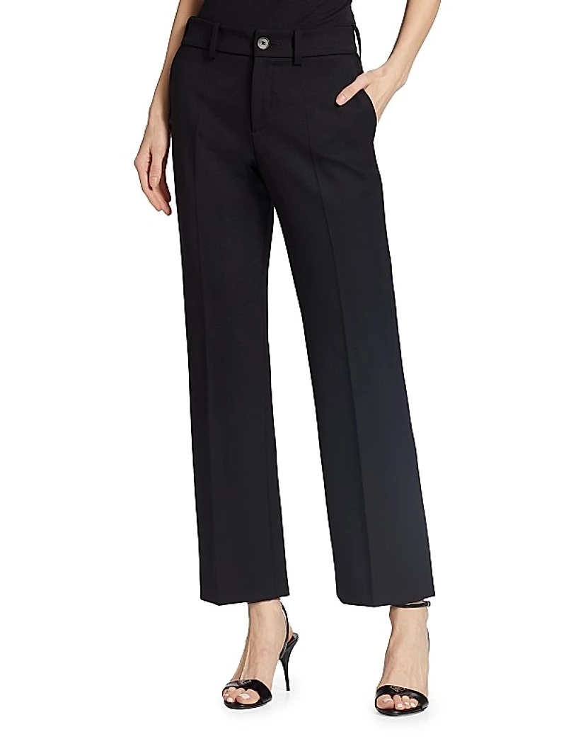 Stretch-Wool Cropped Trousers