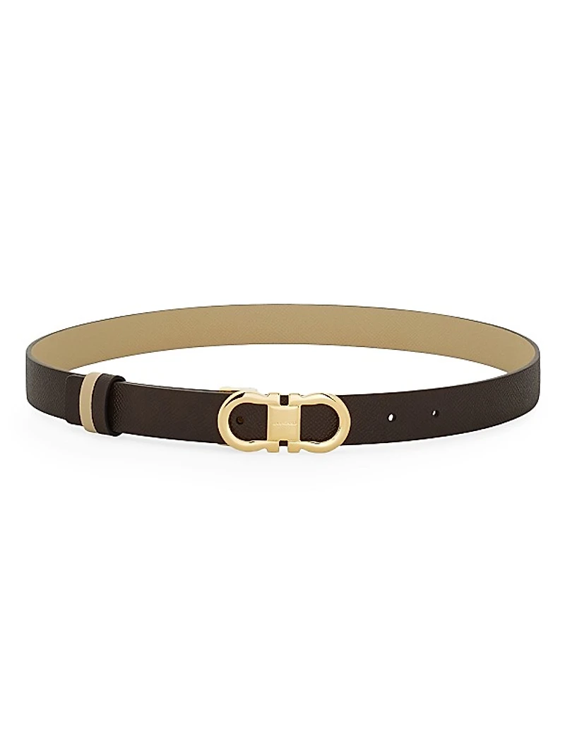 Gancini Buckle Leather Belt