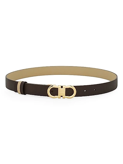Gancini Buckle Leather Belt