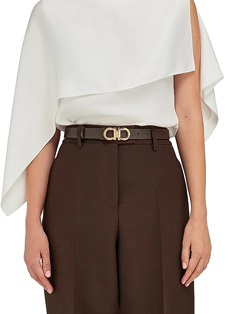 Gancini Buckle Leather Belt