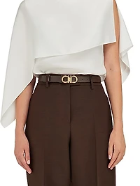 Gancini Buckle Leather Belt