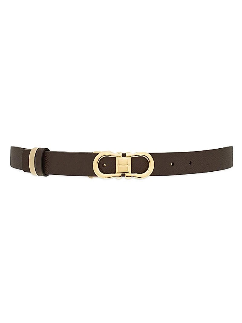Gancini Buckle Leather Belt