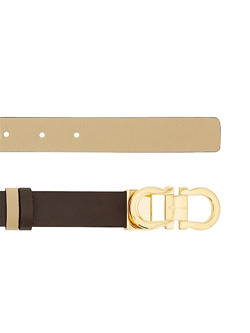 Gancini Buckle Leather Belt