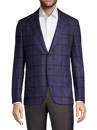 Capri Plaid Wool Two-Button Sport Coat