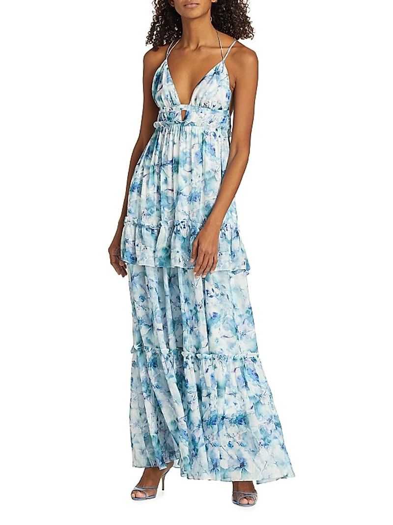 Doris Silk Floral Maxi Dress