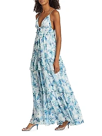 Doris Silk Floral Maxi Dress