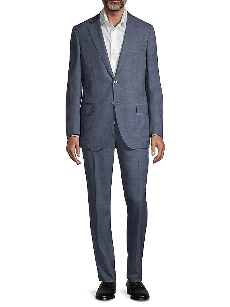 Sanita Plaid Wool Single-Breasted Suit
