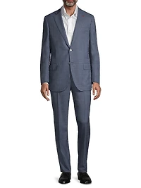 Sanita Plaid Wool Single-Breasted Suit