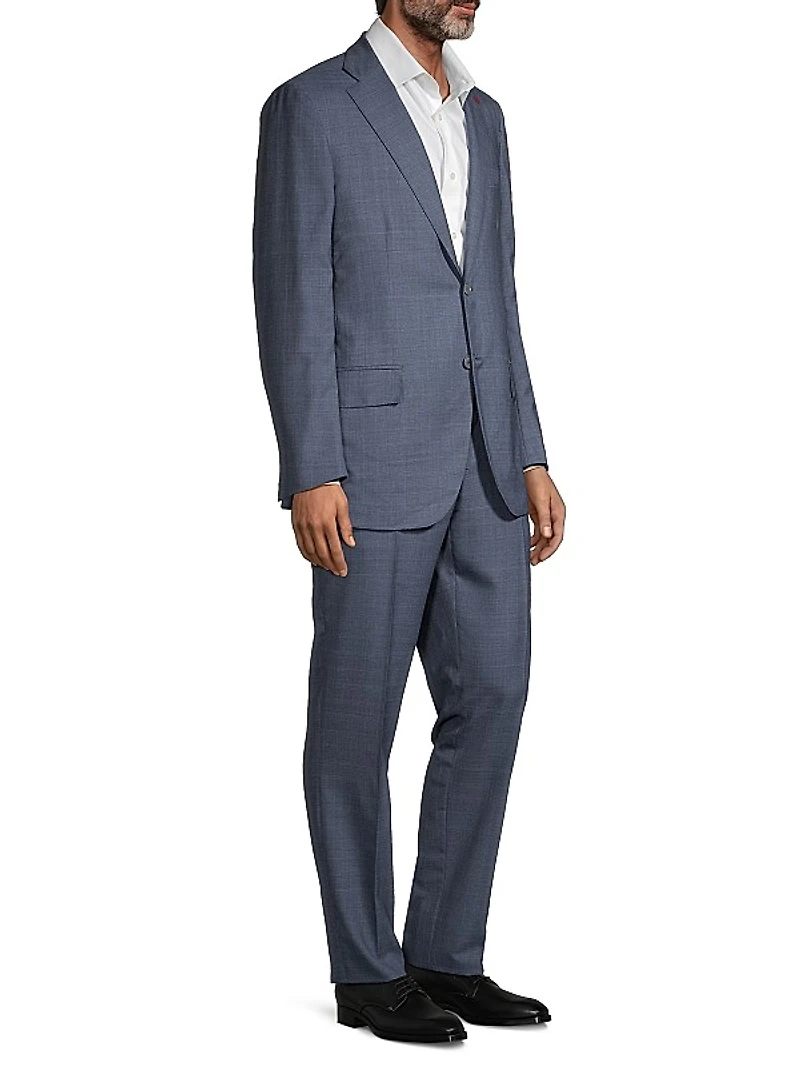 Sanita Plaid Wool Single-Breasted Suit