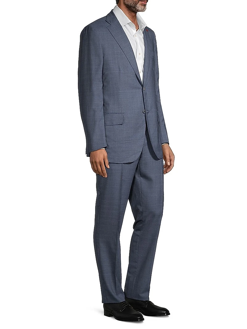Sanita Plaid Wool Single-Breasted Suit