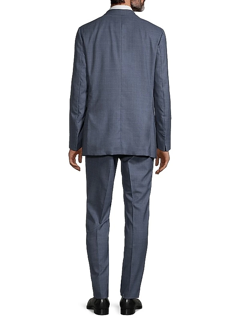 Sanita Plaid Wool Single-Breasted Suit