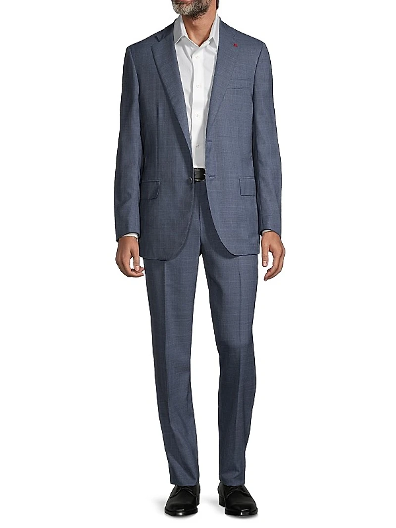 Sanita Plaid Wool Single-Breasted Suit