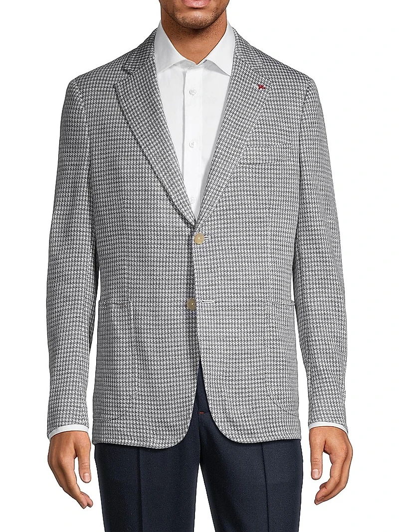 Capri Houndstooth Wool & Silk-Blend Two-Button Sport Coat