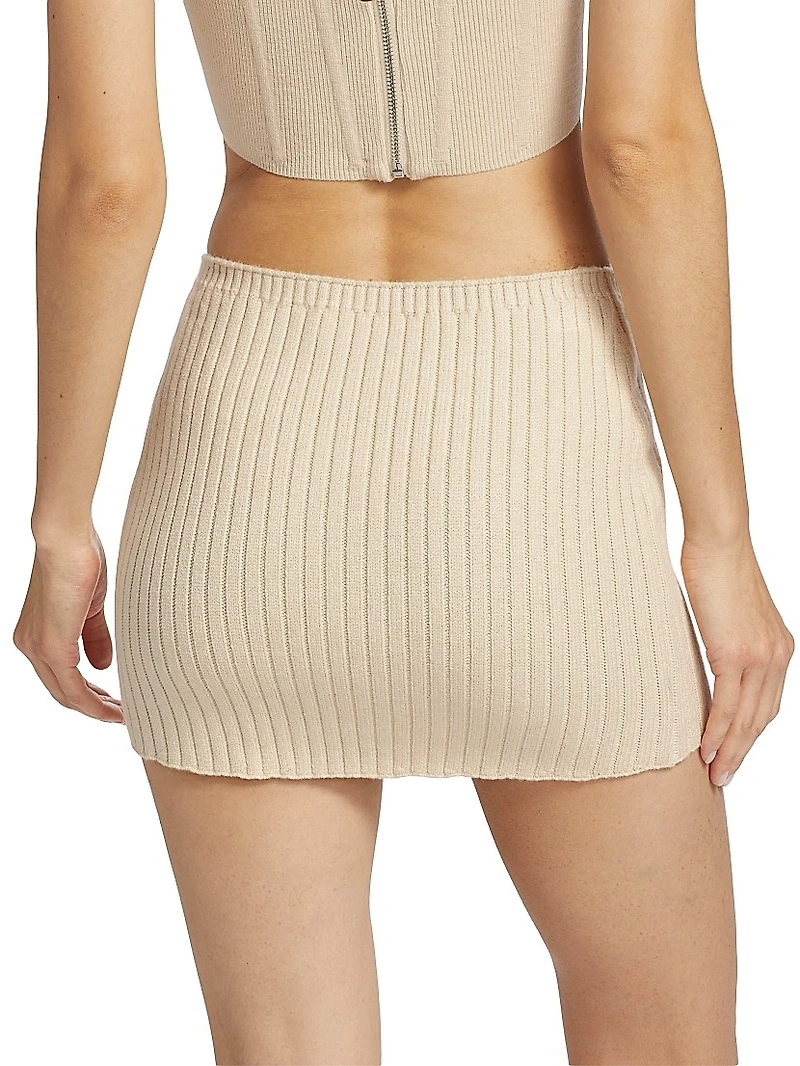 Rib-Knit Micro Miniskirt