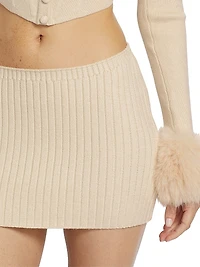 Rib-Knit Micro Miniskirt
