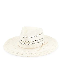 Elle Perforated Straw Fedora