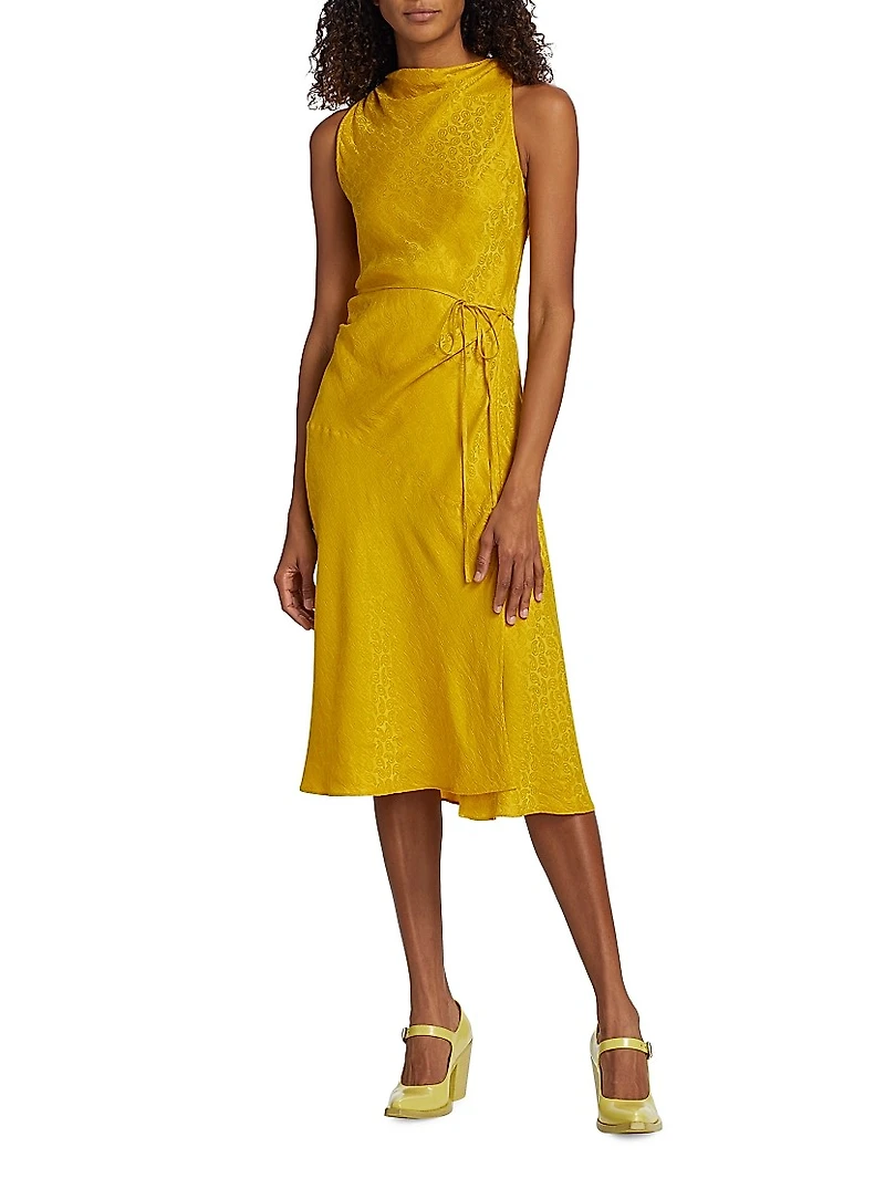 Helena Silk-Blend Paisley Midi-Dress