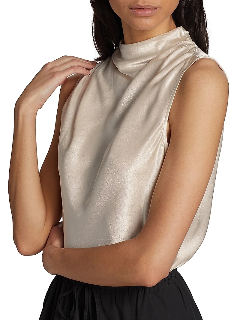 Kaleen Satin-Backed Crepe Top