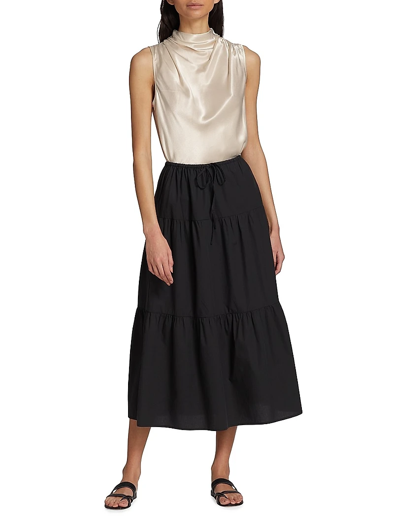 Kaleen Satin-Backed Crepe Top