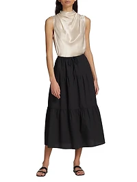 Kaleen Satin-Backed Crepe Top